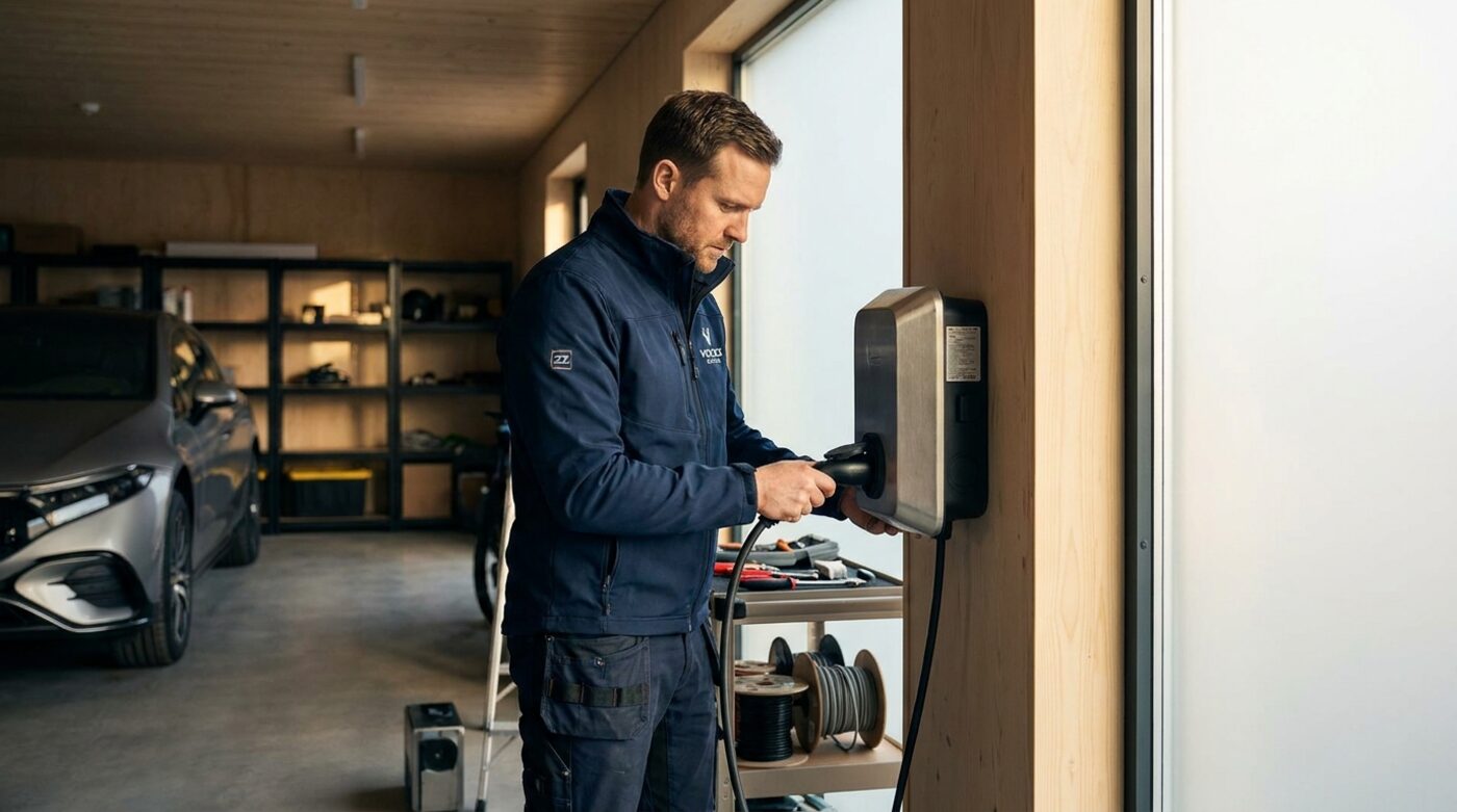 JMZ electrician installing a home EV charger