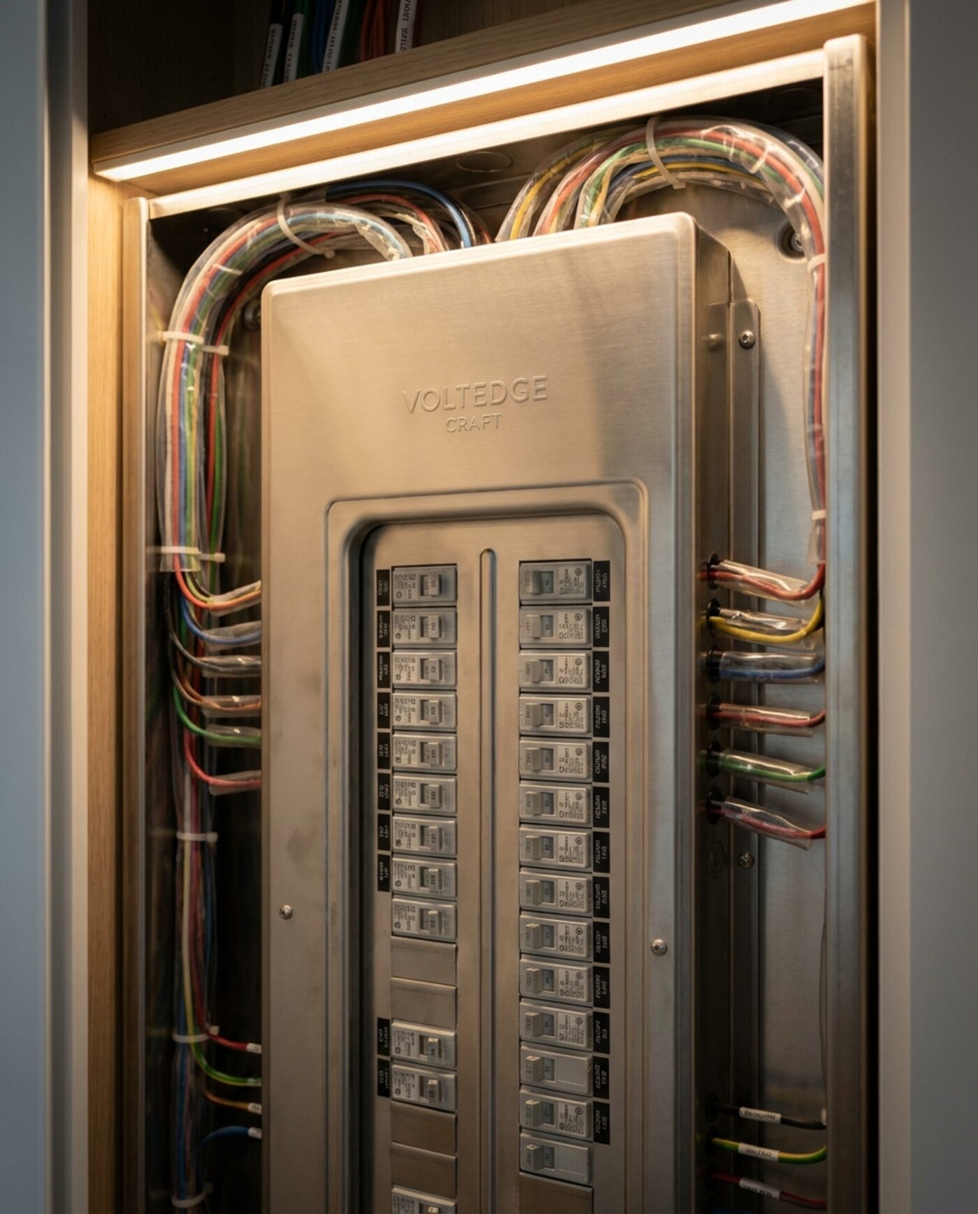 Immaculate electrical panel installed by JMZ Electric